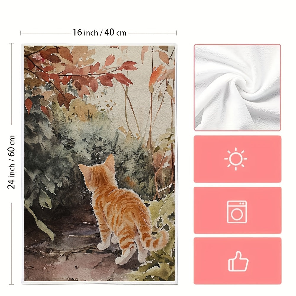 Set of 2 Ultra Soft Kitchen Towels 40x60cm Absorbent Dish Hand Towels