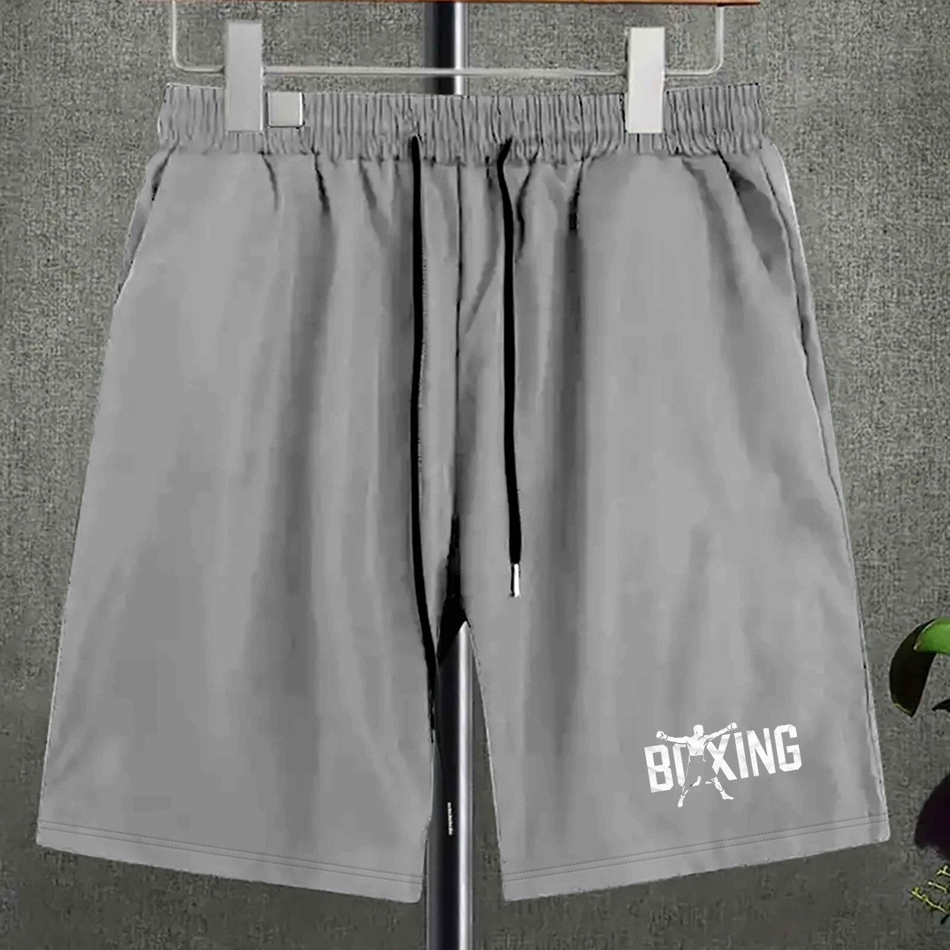 Big & Tall Casual Boxing Shorts Polyester Woven Regular Fit with Pockets