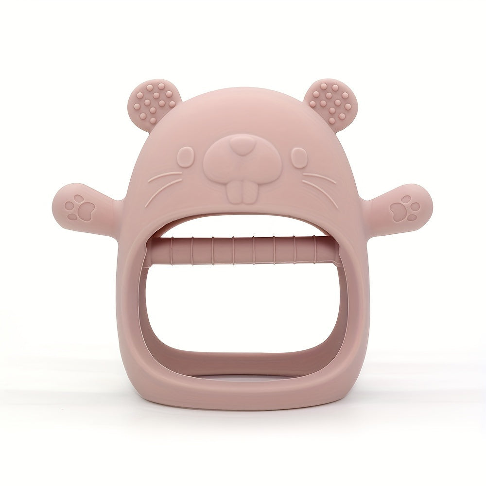 Baby Silicone Teether Gloves Food Grade Soft Cute Drop-Preventing Gift
