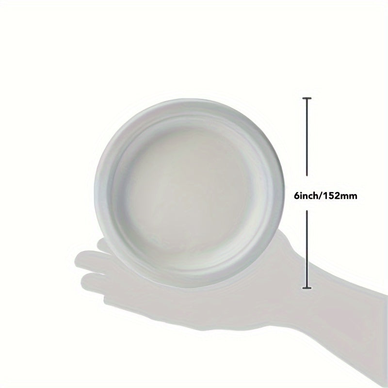 Paquete de 100 platos desechables de uso intensivo, 15.24 cm, vajilla de fibra de caña de azúcar