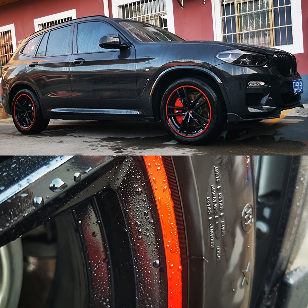 4pcs Car Wheel Hub Decorative Trim Anti-Scratch Tire Protection Strips Rubber