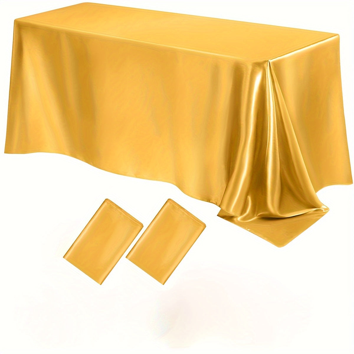 Satin Tablecloths 2-Pack Rectangular Polyester 259x147 cm for Weddings Parties