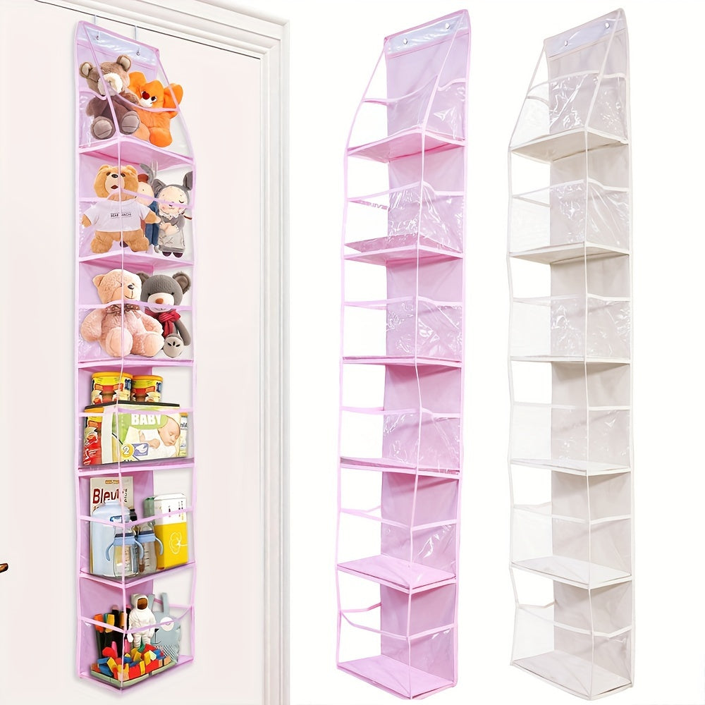 Over-the-Door Hanging Organizer with 6 Shelves Clear Window Polyester Large Capacity