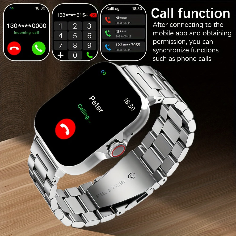 Smart Watch for Men and Women Business Style Dual Display Call Music Control Wireless USB Charging