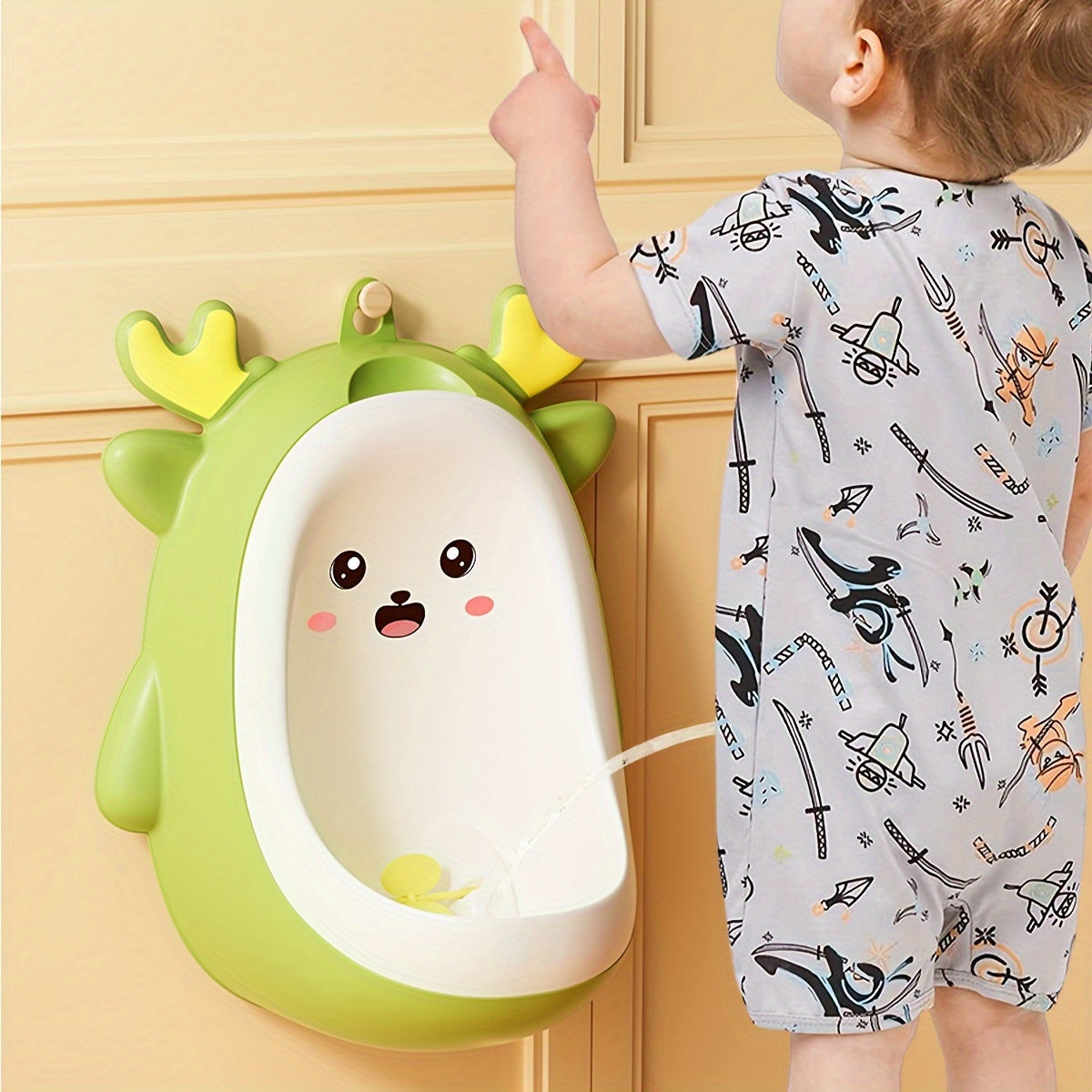 Children's Urinal Stand-Up with Leakproof Design and Hanging Hook Made of High-Quality PP