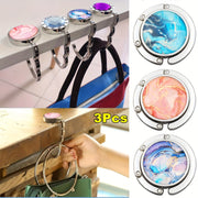 Portable Zinc Alloy Bag Hooks Set Foldable Heavy Duty Tabletop Organizer