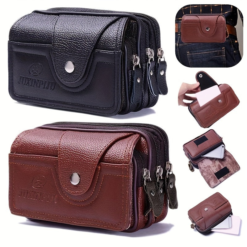 Men's Waterproof Casual Crossbody Phone Pouch Bag for Middle-Aged and Elderly