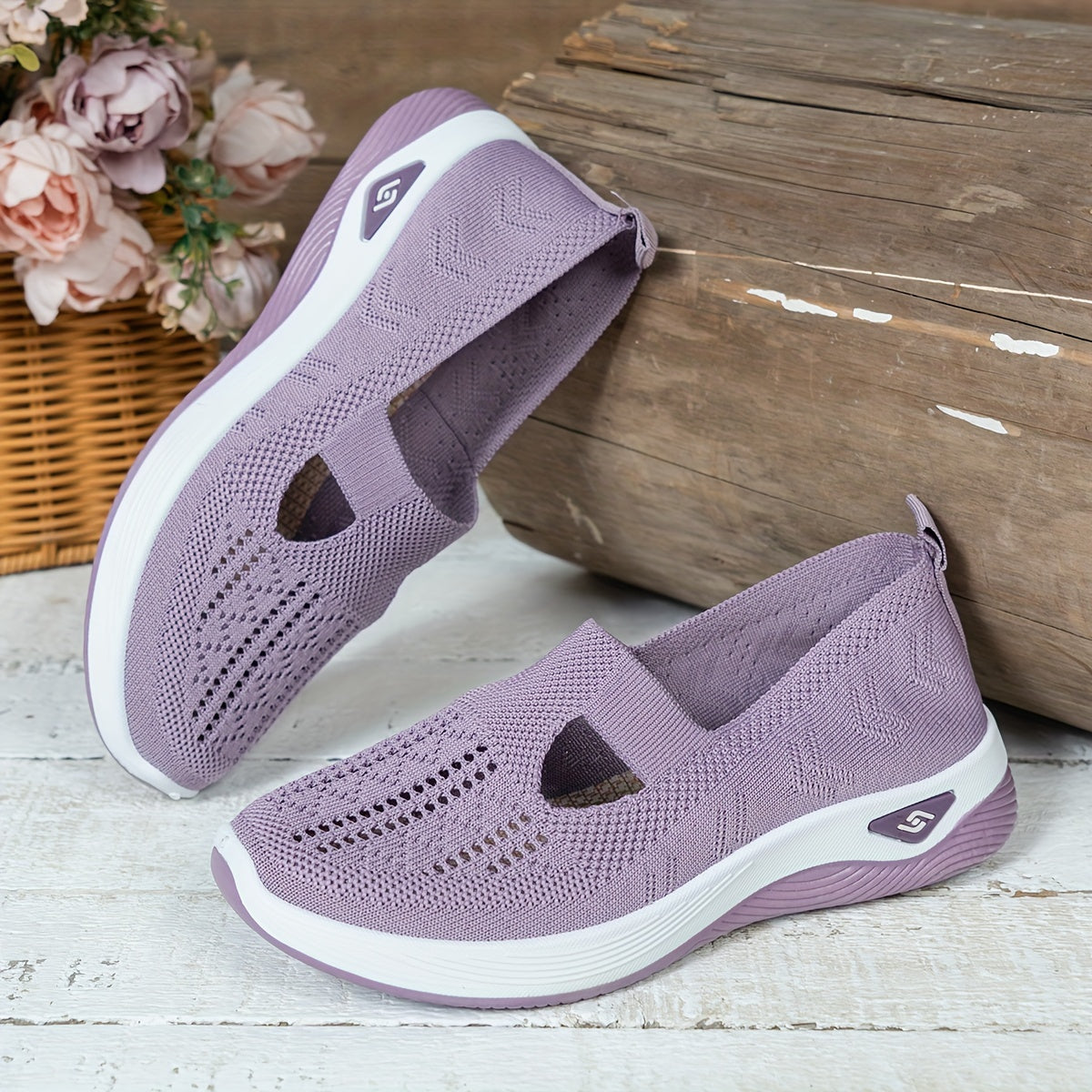 Women's Slip-On Sneakers Breathable Fabric Low Top All-Season Comfort