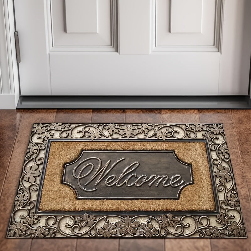 Welcome Home Doormat with Abstract Line Pattern, Durable, Various Sizes