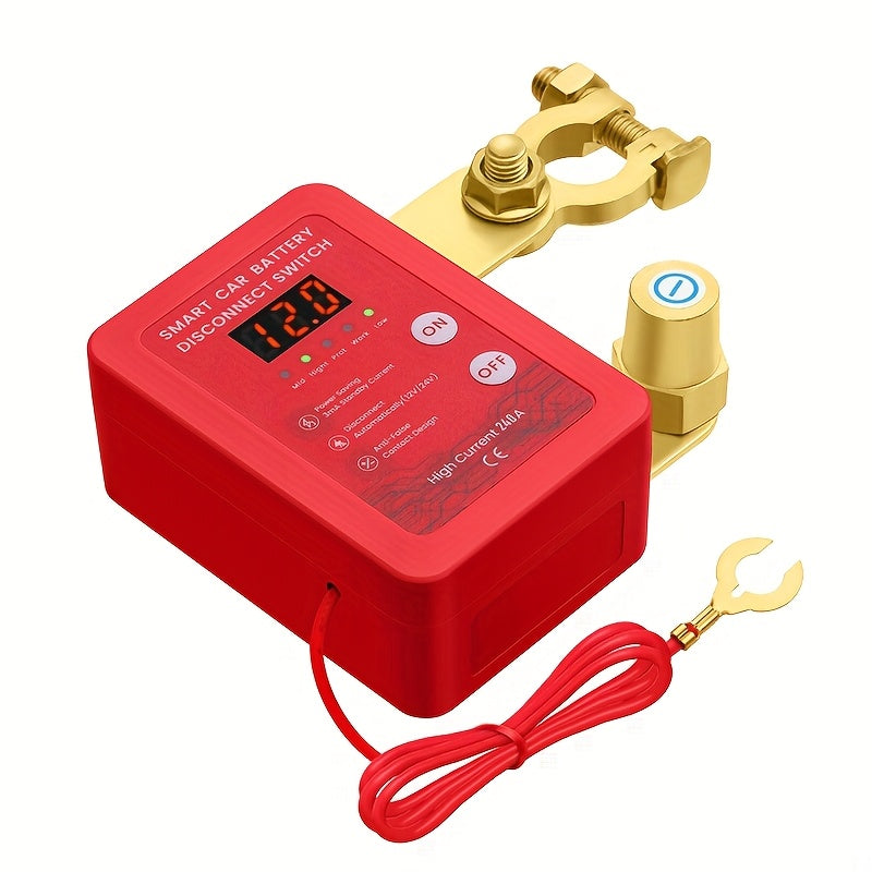 Interruptor inteligente de desconexión de batería de 12V a distancia para coche y autocaravana con pantalla LED