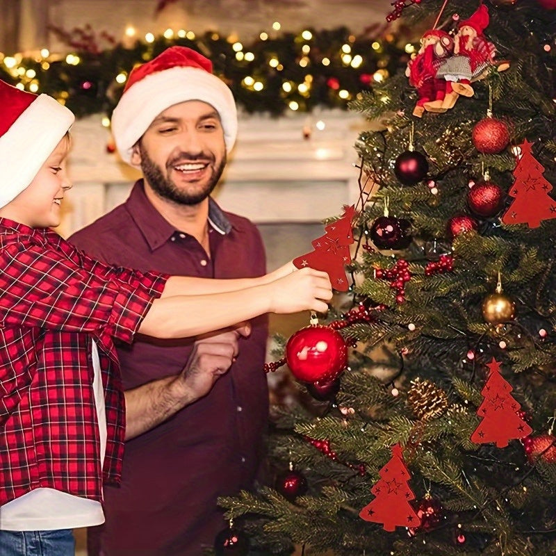 12 ta Rojdestvo daraxti ovqat idishlari uchun ushlagichlar to'plami - Vilkalar va qoshiq uchun qog'oz qoplar, bayram stol bezaklariga bayramona tuyg'u qo'shish uchun, ovqatga tegmaydigan partiya sovg'alari va sovg'alar uchun mukammal.