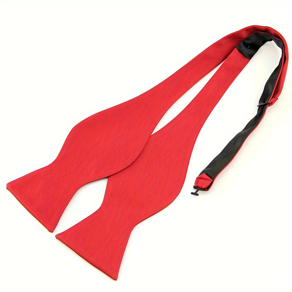 Men's Bow Tie for Weddings and Formal Events Black Satin Adjustable Accessory