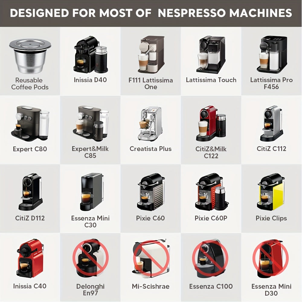 Stainless Steel Reusable Coffee Capsule with Bird Nest Design for Espresso Machines