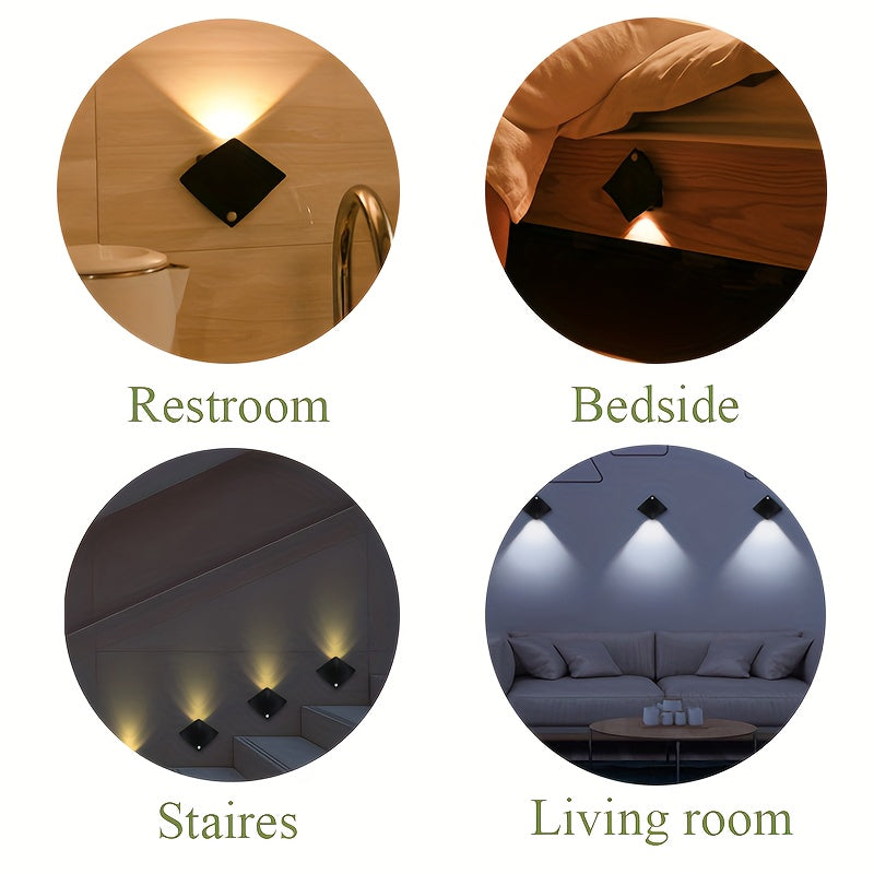 Modern Manta Ray Motion Sensor Wall Light LED Night Lamp Rechargeable Battery for Bedroom Living Room
