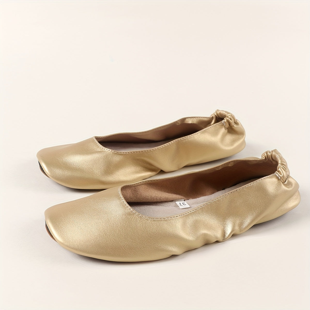 Women's Non-slip Foldable Ballet Shoes Beige Black Gold Silver Indoor Outdoor
