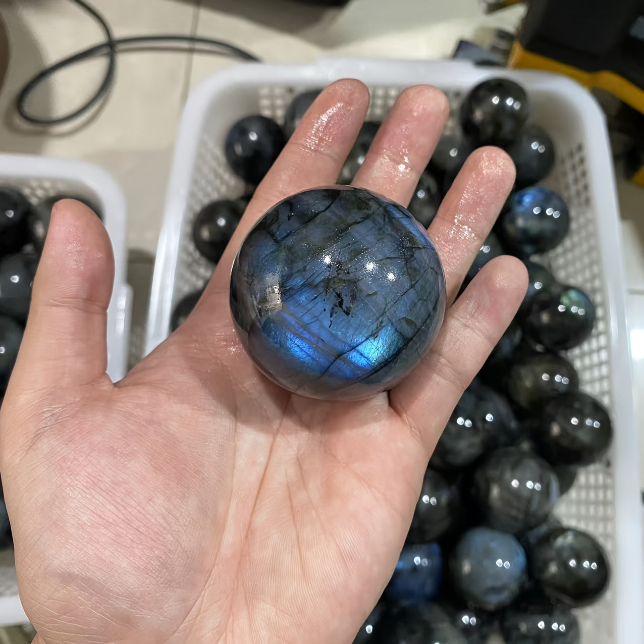 Лабрадоритовая сфера, отполированный шар для украшения комнаты и медитации