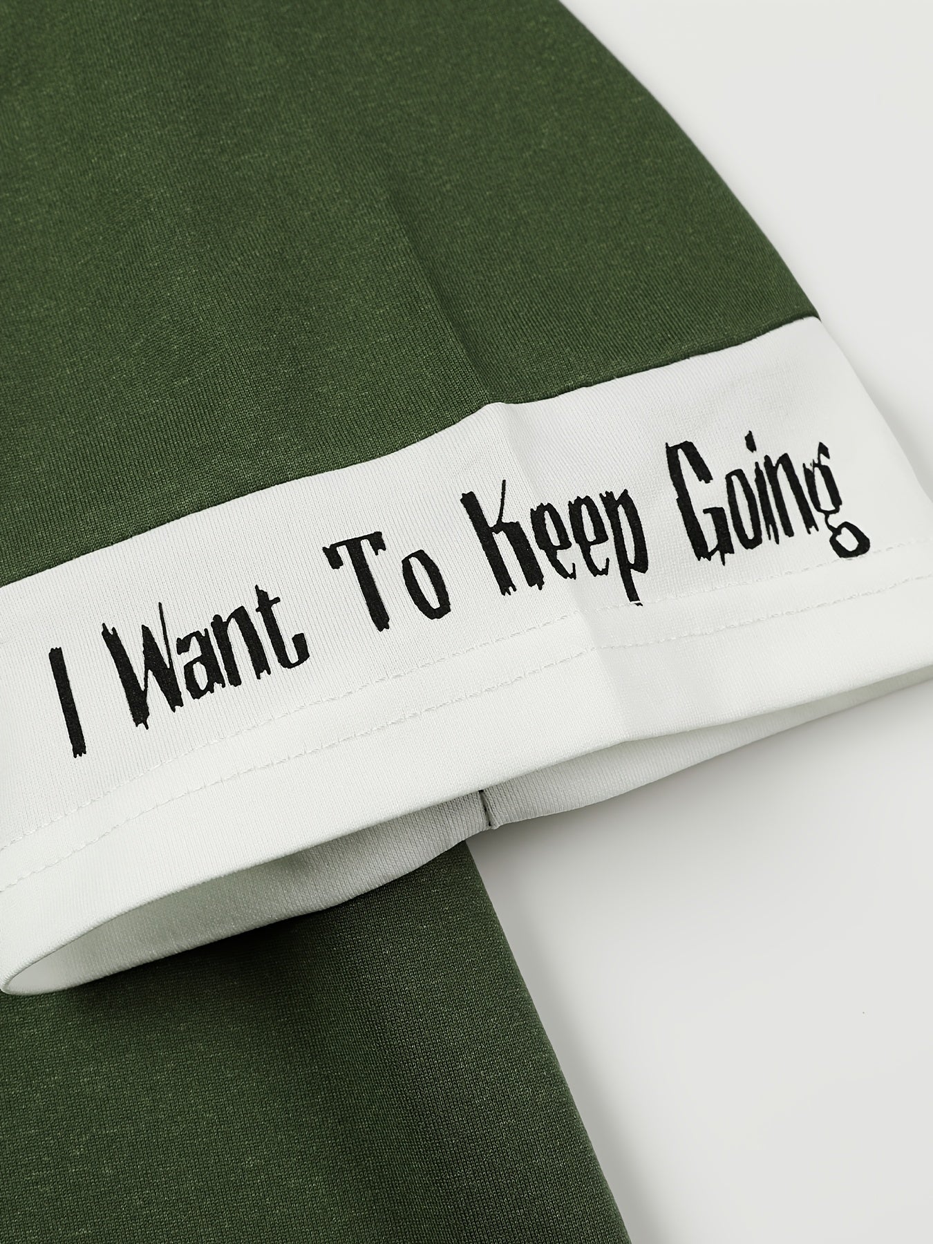 Men's Color-Blocked Short Sleeve T-Shirt with Letter Print Faux Two-Piece Summer Casual