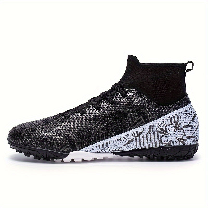 Мужские и женские высокие футбольные бутсы для искусственной травы, уличных спортивных тренировок, дышащие, противоскользящие, всесезонные, резиновая подошва