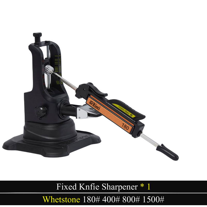 Knife Sharpener System with Fixed Angle and Diamond Whetstone for Chef's Knives