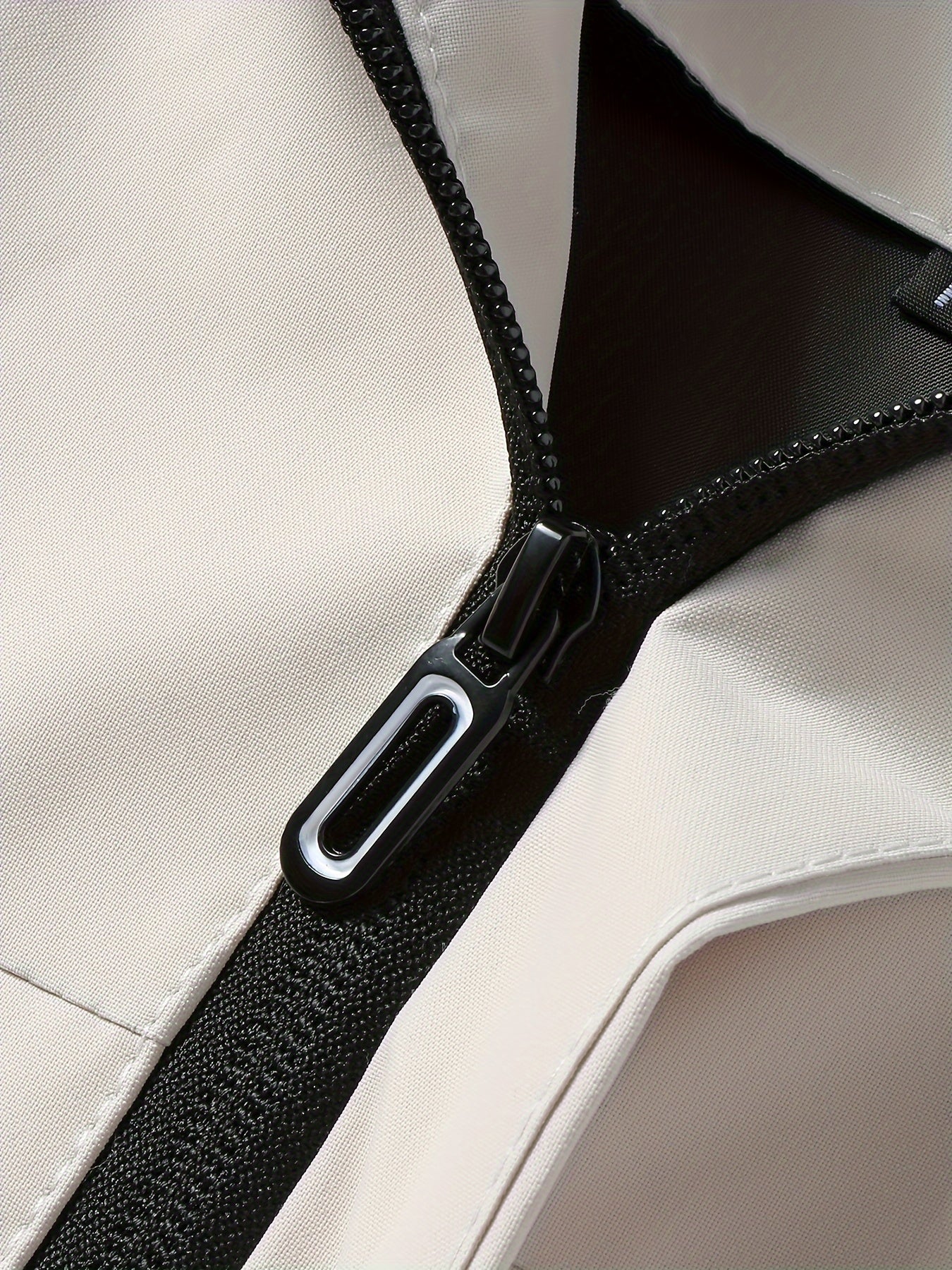 Men's Lightweight Polyester Windbreaker Hoodie with Zipper Pockets and Elastic Cuffs