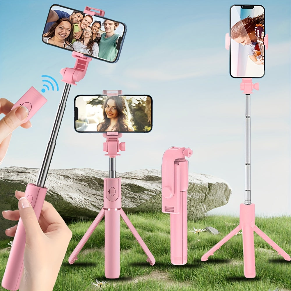 Selfie Stick with Phone Mount Wireless Remote 360° Rotation Extendable Travel Essential for Smartphones