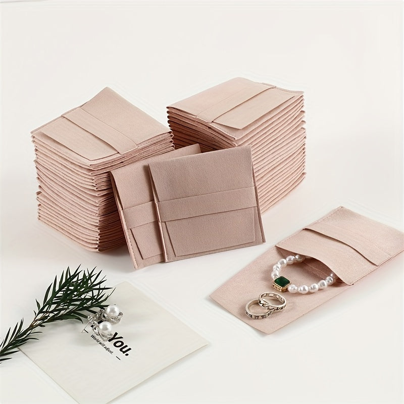10 Pieces Suede Jewelry Pouches Dustproof Storage Bags for Rings Earrings Bracelets
