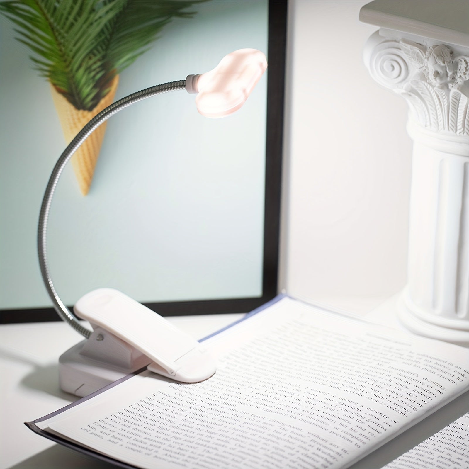 Portable Clip-On Book Light with Night Light and Table Lamp Function