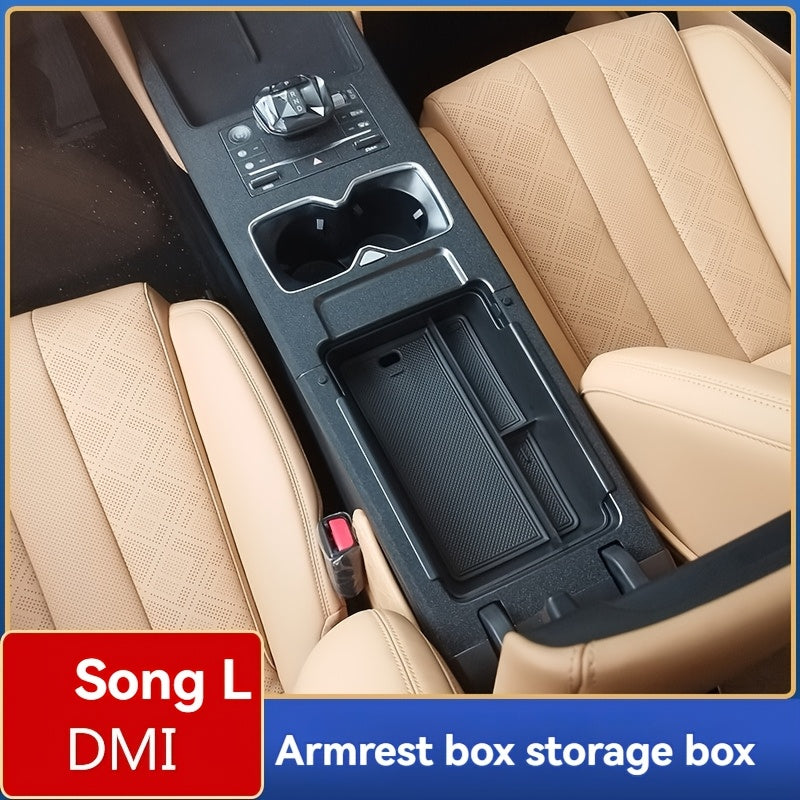 Car Interior Armrest Storage Tray with Divided Layers Durable ABS for Sedan