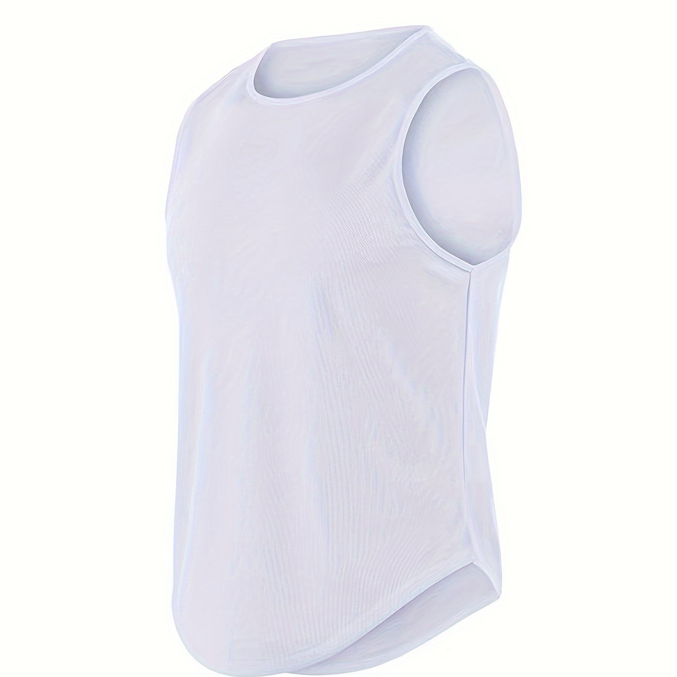 Men's Quick-Dry Sleeveless Gym Shirt Lightweight Moisture-Wicking Polyester Mesh Tank Top for Running and Fitness