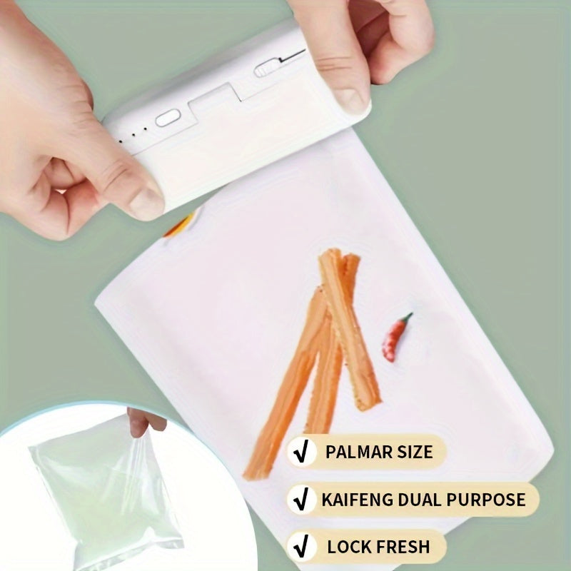 Kichkina portativ yopish mashinasi, yengil va sozlanadigan USB quvvatlanadigan snack sumkasi yopish mashinasi