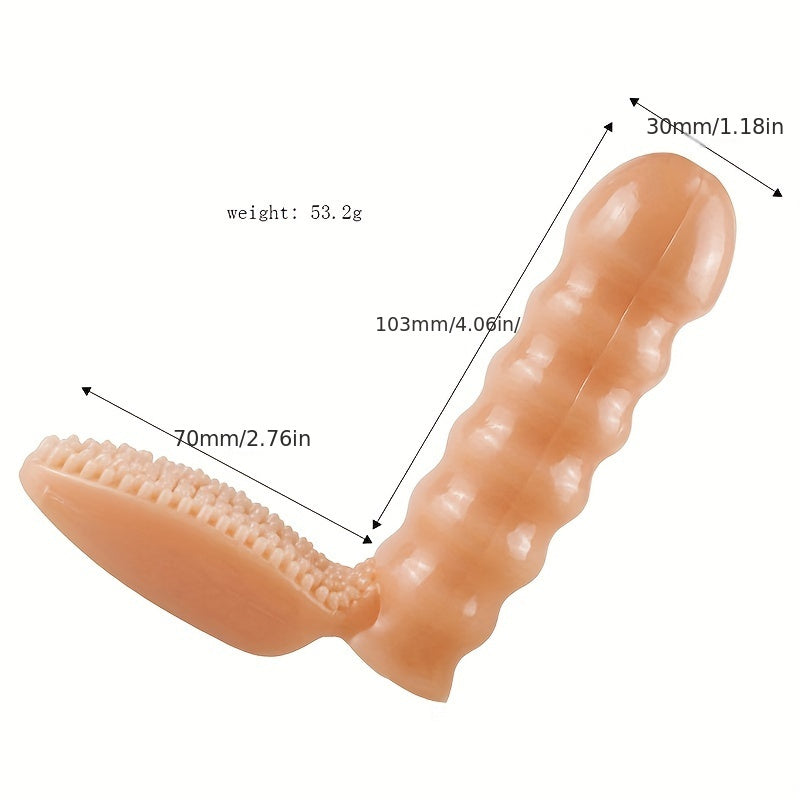 Men's Silicone Vibration Finger Toy Solid Color Battery Powered