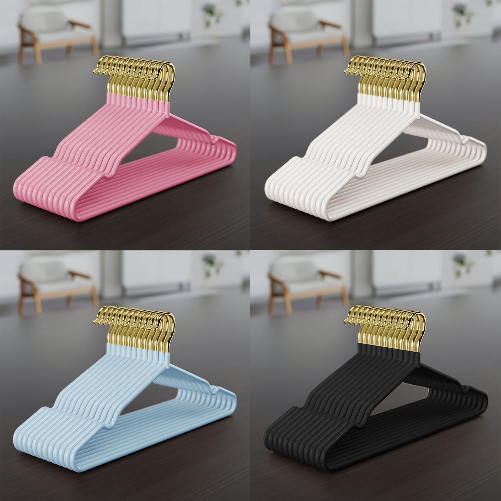 Metal Clothing Hangers Set 10/30 Pack Gold Space Saving Hangers