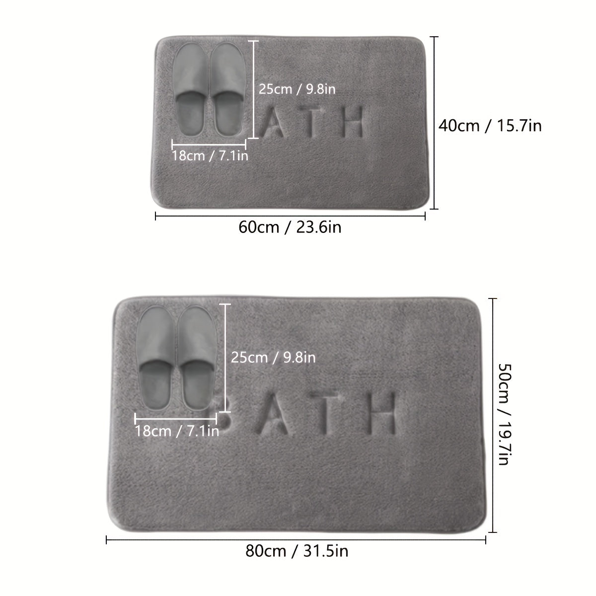 Densely Embroidered Bathroom Mat Non-Slip Polyester Doorway Rug