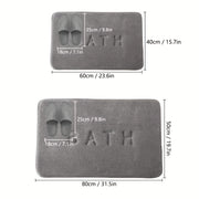 Densely Embroidered Bathroom Mat Non-Slip Polyester Doorway Rug