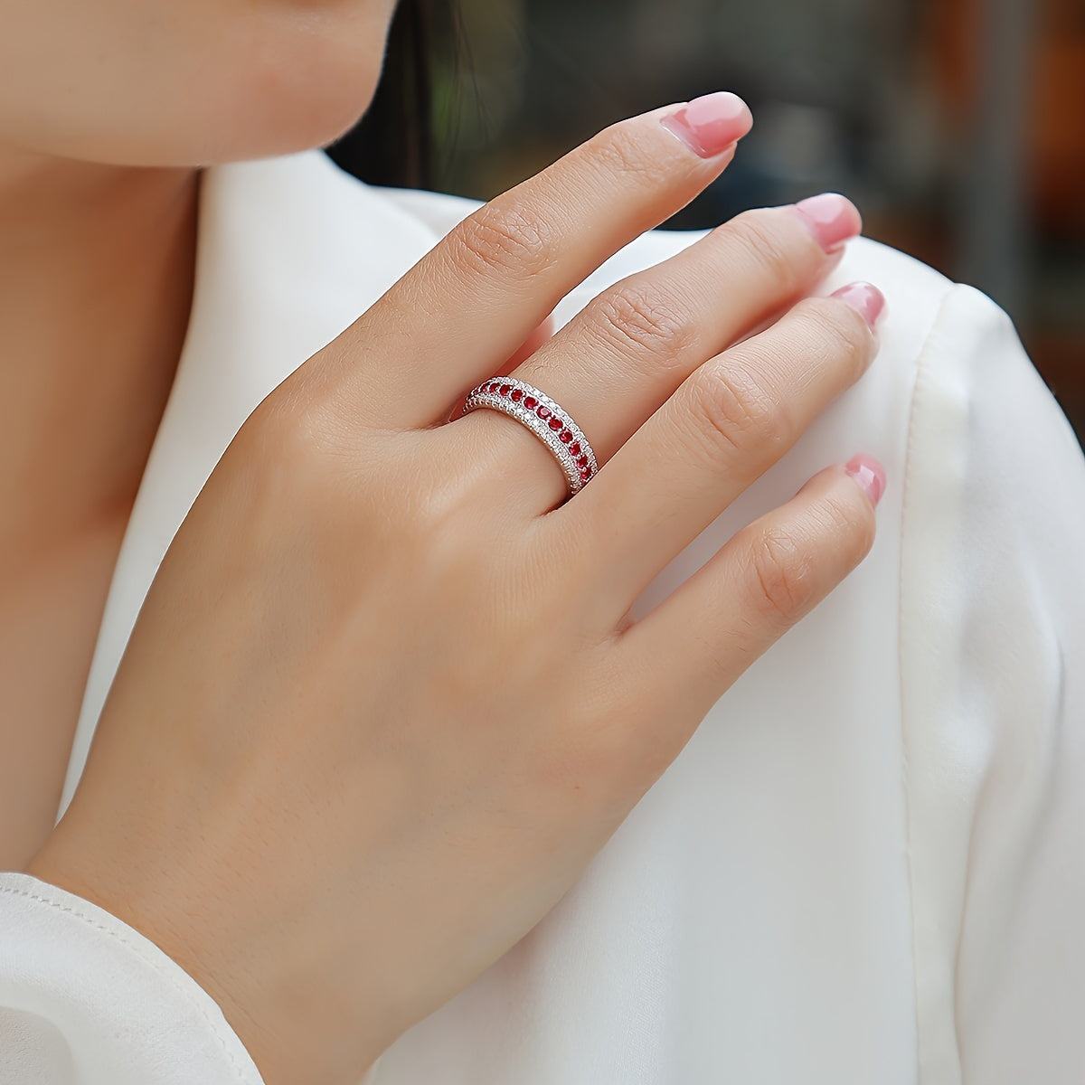 Unisex Silver Plated Moissanite Ring with Emerald Ruby Sapphire 18K Gold