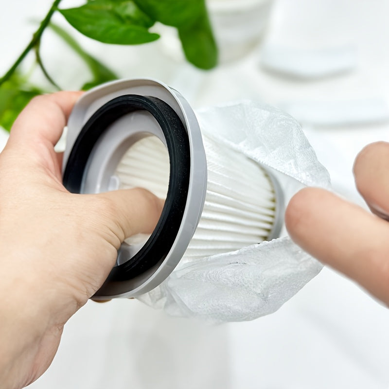 50 dona bir foydalanishlik vakuum tozalash filtrlari, no'yonli mato, oq filtrlash ekranlari, kichik vakuumlar uchun mos