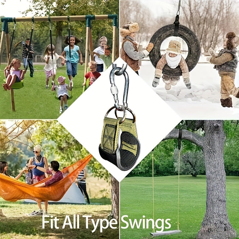 2pcs Tree Swing Straps Hanging Kit Nylon Outdoor Hammock Tire Saucer Green Black