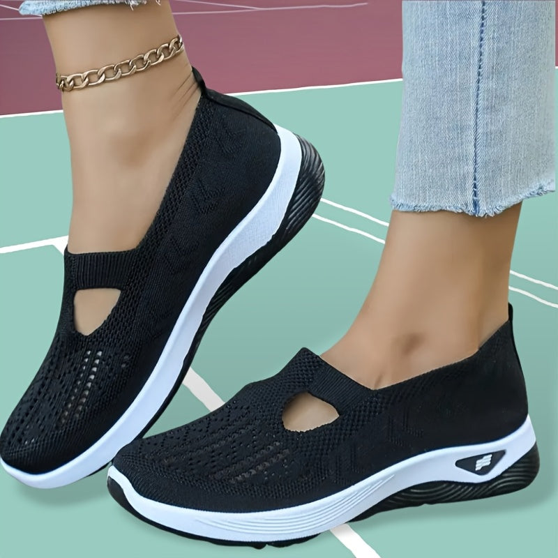 Ayollar uchun nafas oluvchi tarmoqli slip-on sport poyabzali, kundalik yurish uchun, turli ranglarda