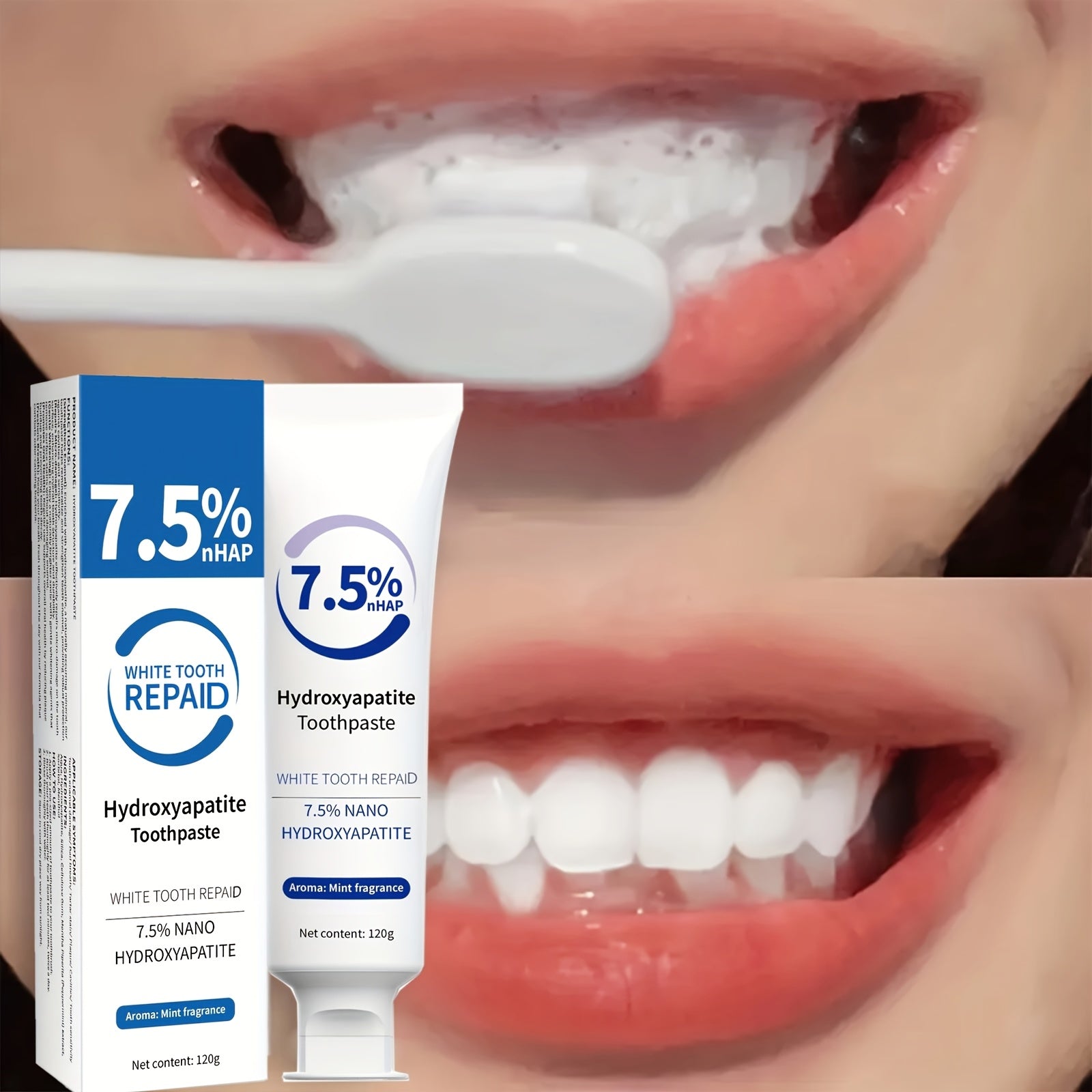 Women Nano Hydroxyapatite Toothpaste Deep Cleaning Fresh Breath 12g