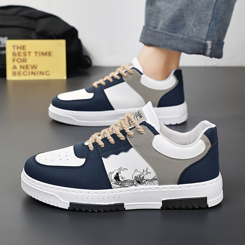 Men's Casual Sneakers with PVC Sole Breathable Fabric Low Top for Hiking and Daily Wear