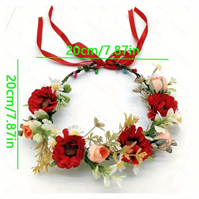 Elegant Flower Wreath Hairband for Outdoor Shooting and Travel