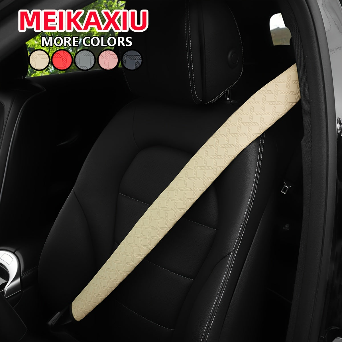 Car Seat Belt Shoulder Pads PU Leather 4 Colors 74.9cm Soft Cushioned Protector