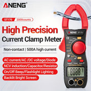 Digital Clamp Meter 500A AC/DC Voltage Resistance Capacitance Non-Contact Testing