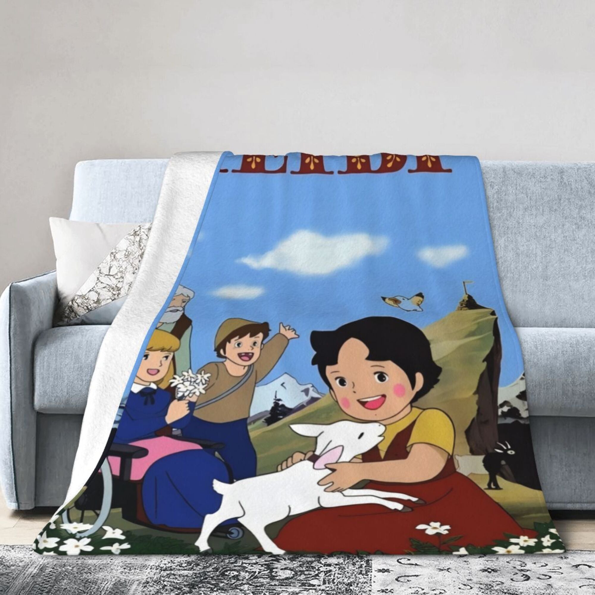 Alplardagi Haydidan ilhomlangan ultra-yumshoq flanel tashqi ko'rinishi - Har mavsum uchun ideal, divan, ofis va sayohat uchun mukammal - Ko'p maqsadli uy bezak aksessuari, divanda qulaylanish yoki sovg'a sifatida berish uchun ajoyib.