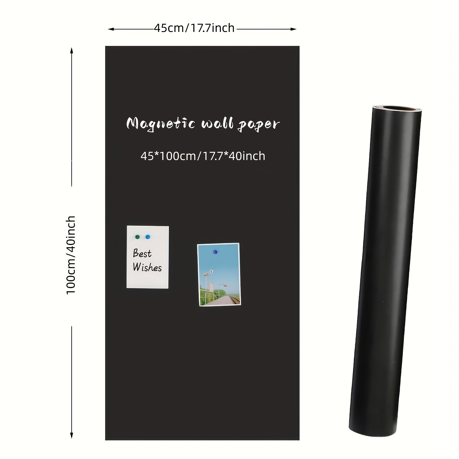 Magnetic Blackboard Film for Smooth Surfaces Erasable Self-Adhesive with Eraser and Magnets