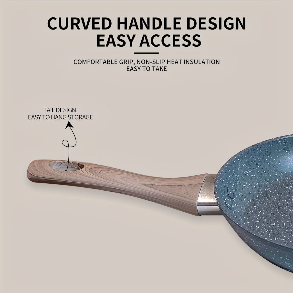 Non-Stick Aluminum Frying Pan Gray Granite Stone Induction Gas Stove Cookware