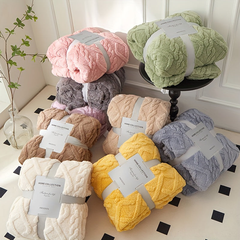 Soft Cozy Rhombus Jacquard Blanket Taffeta All-Season Couch Throw