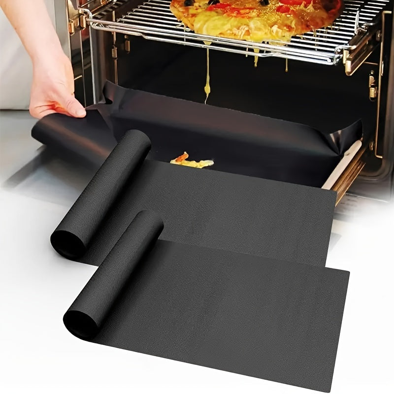 Set of 2 High-Temp Non-Stick Teflon BBQ Grill Mats for Outdoor Cooking