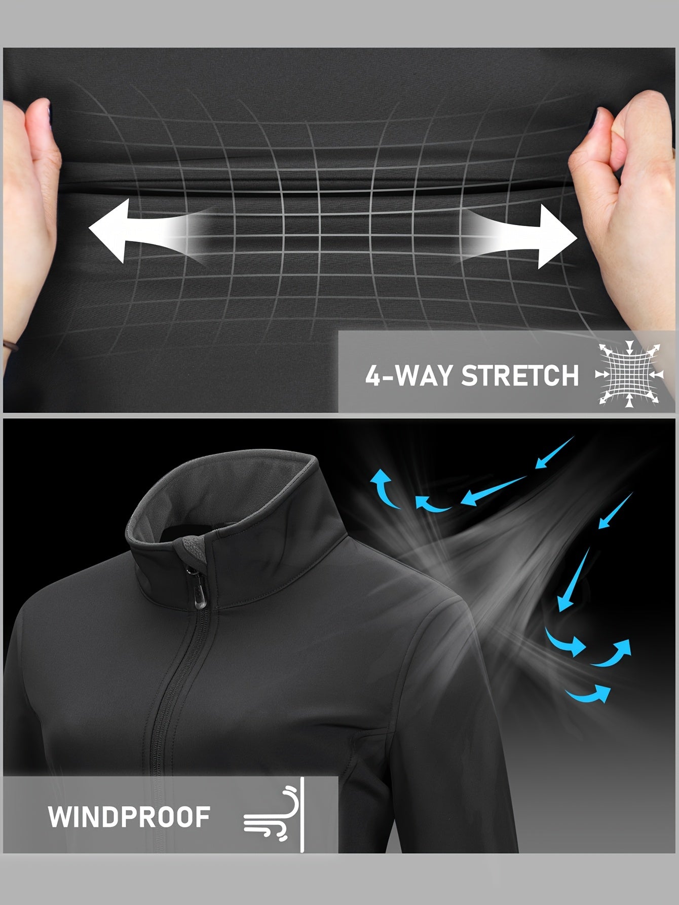 Women's Lightweight Windproof Soft Jacket Plus Size Lined Running Golf Hiking