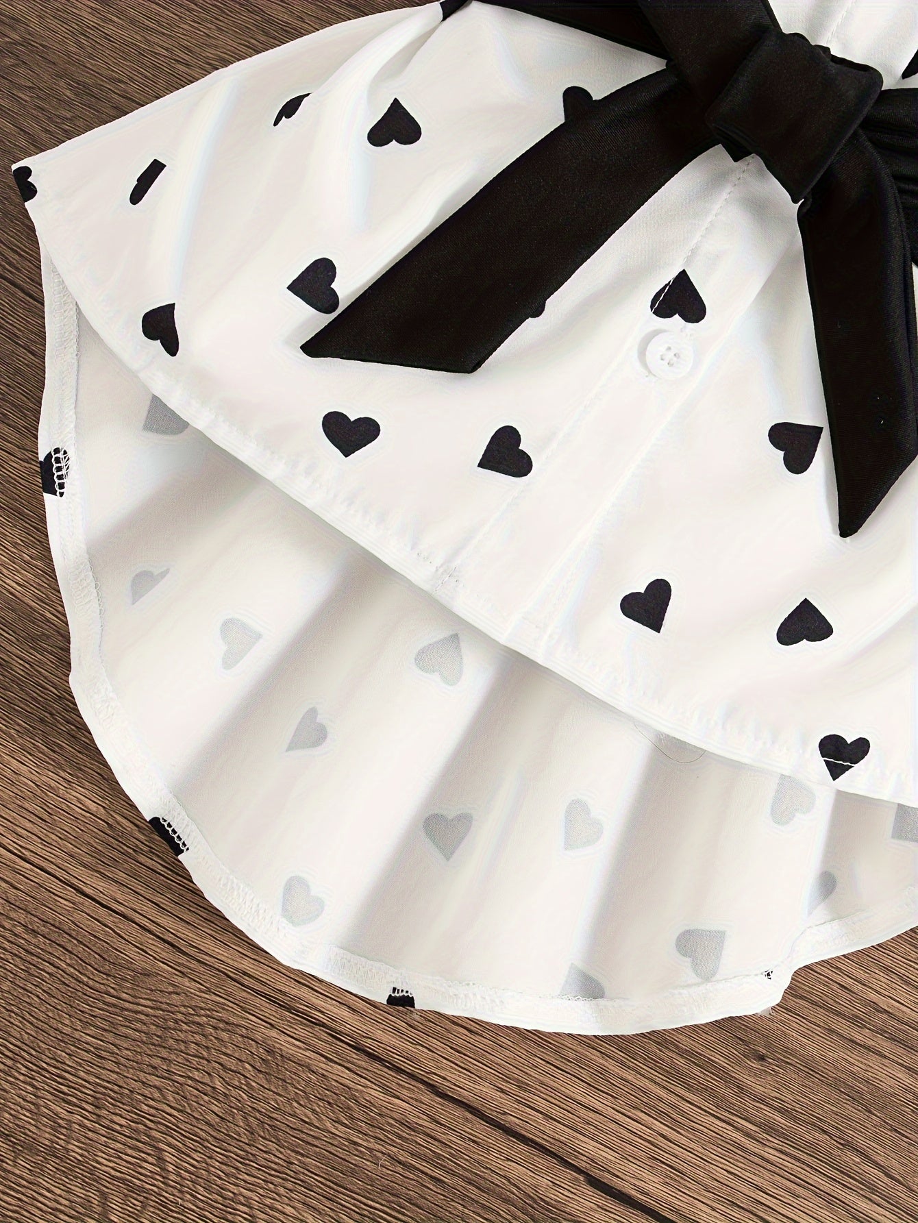 Girls Summer Casual 2-Piece Set Sleeveless Heart Print Top and Pants Polyester Regular Fit